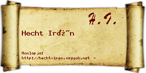 Hecht Irén névjegykártya